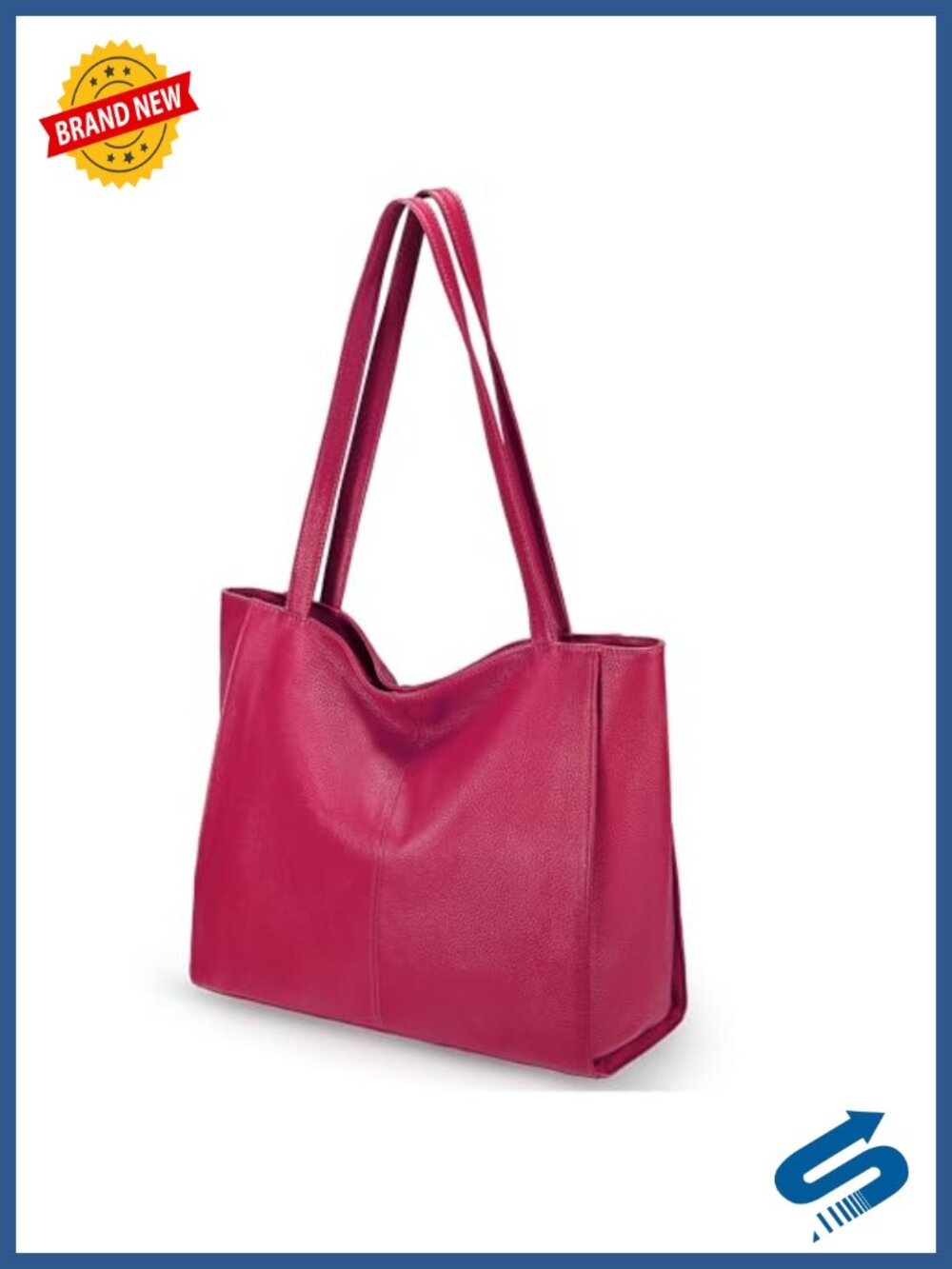 Real Leather Tote Shoulder Bag Large Laptop Work Travel Handbag